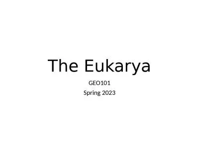 The Eukarya GEO101 Spring 2023