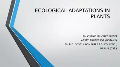 ECOLOGICAL  ADAPTATIONS