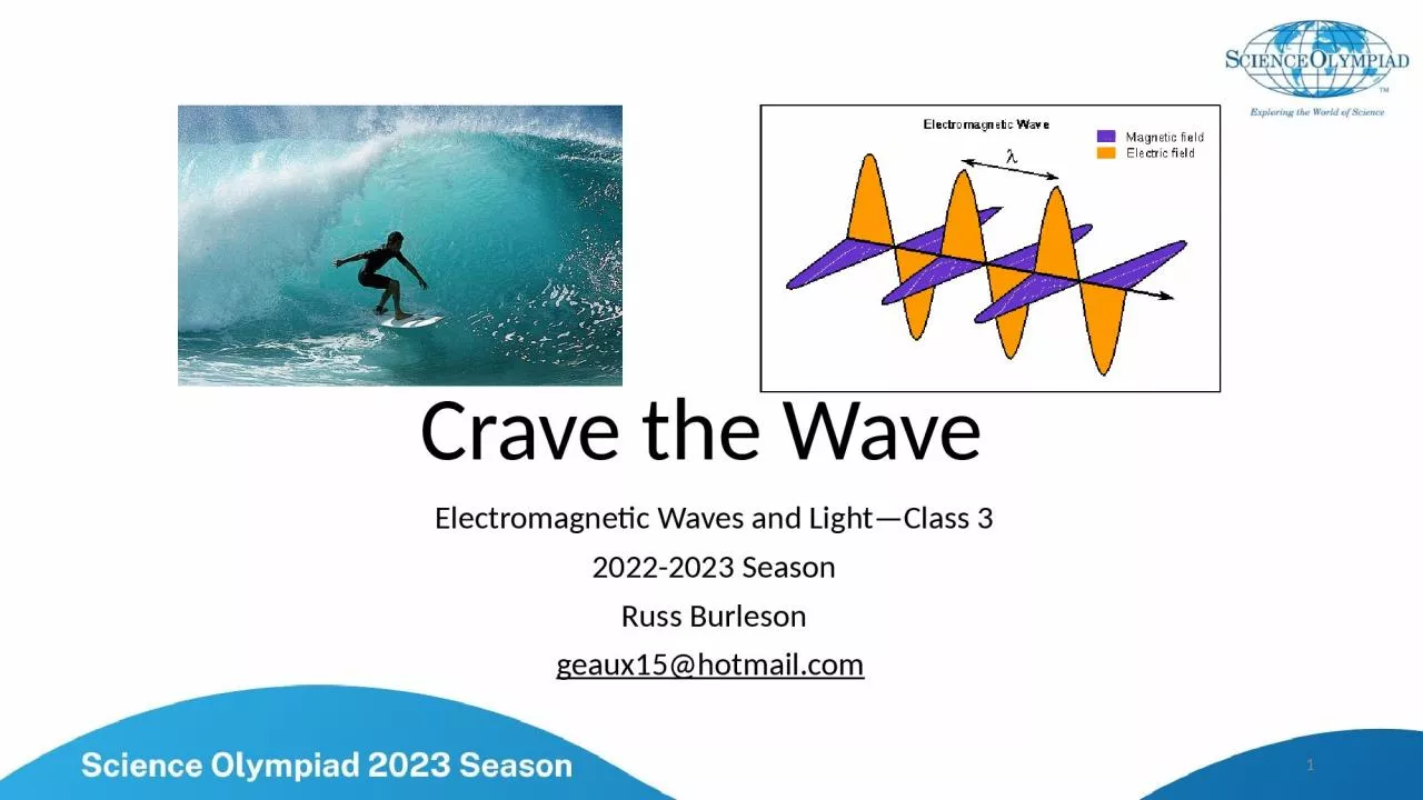 PPT-Crave the Wave Electromagnetic Waves and Light—Class 3