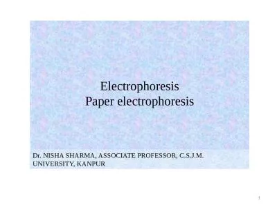 Electrophoresis Paper electrophoresis