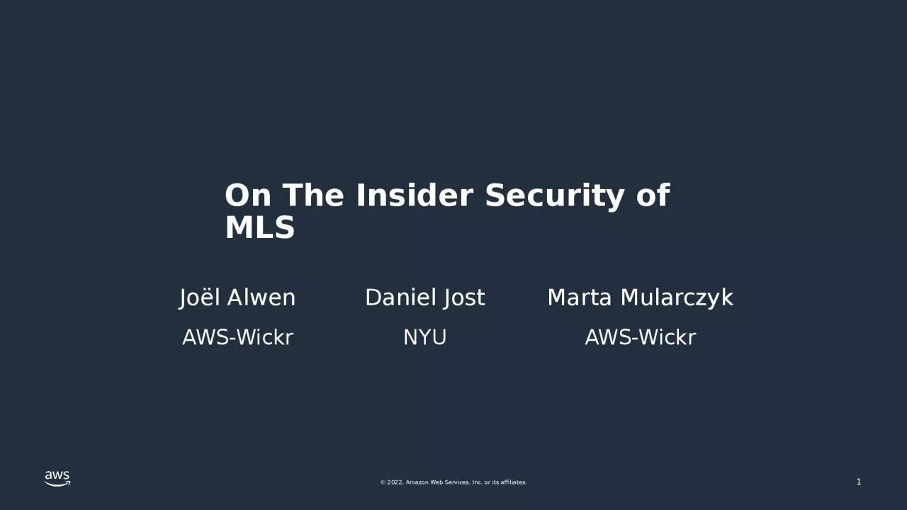 PPT-On The Insider Security of MLS