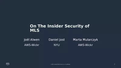 On The Insider Security of MLS