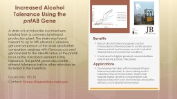 Benefits Robust alcohol