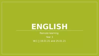 English Remote learning