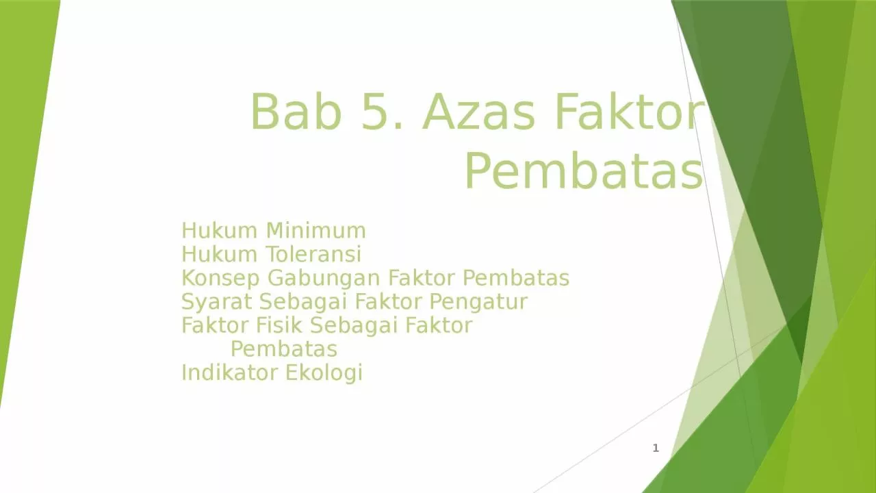 PPT-Bab 5. Azas Faktor Pembatas