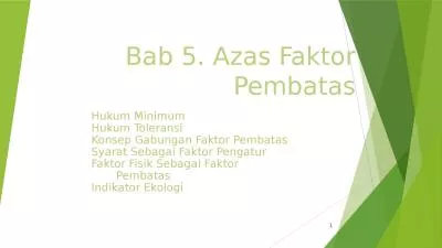 Bab 5. Azas Faktor Pembatas