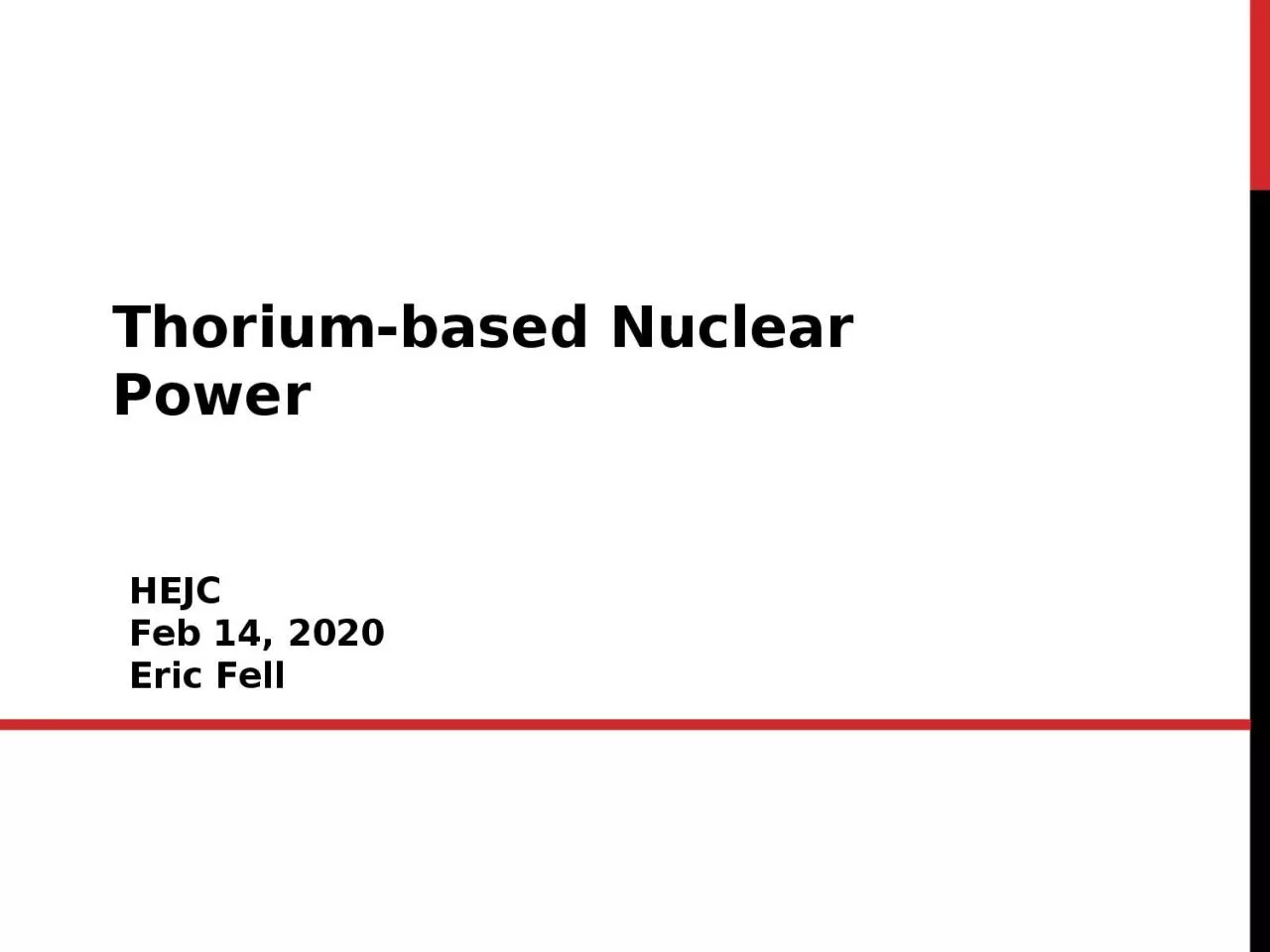 PPT-Thorium-based Nuclear Power