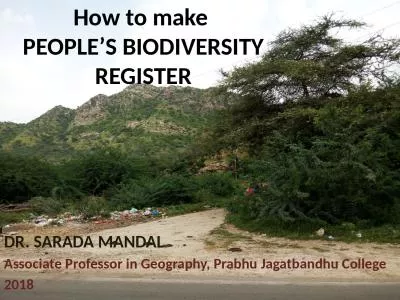 How to make  PEOPLE’S BIODIVERSITY REGISTER