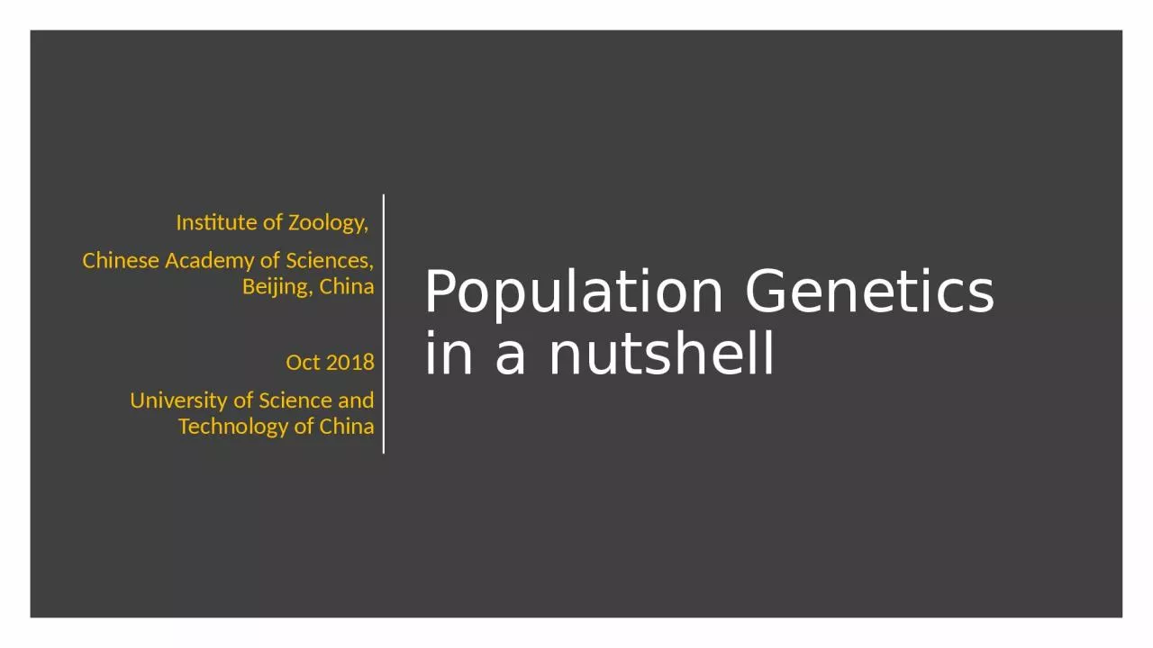 PPT-Population Genetics in a nutshell