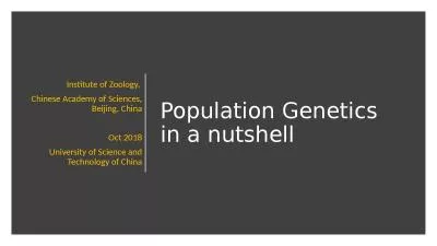 Population Genetics in a nutshell