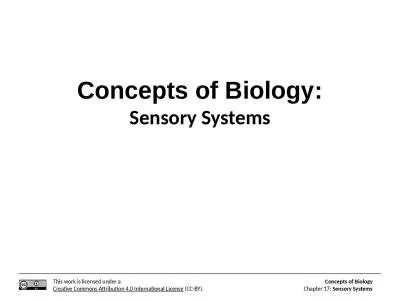 Concepts of Biology: Sensory Systems