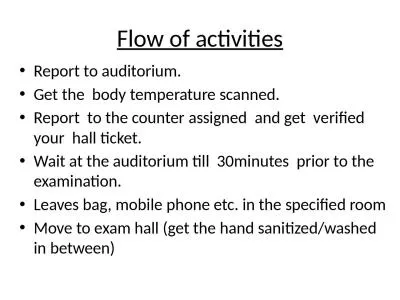 Flow  of activities Report