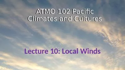 ATMO 102 Pacific Climates and Cultures