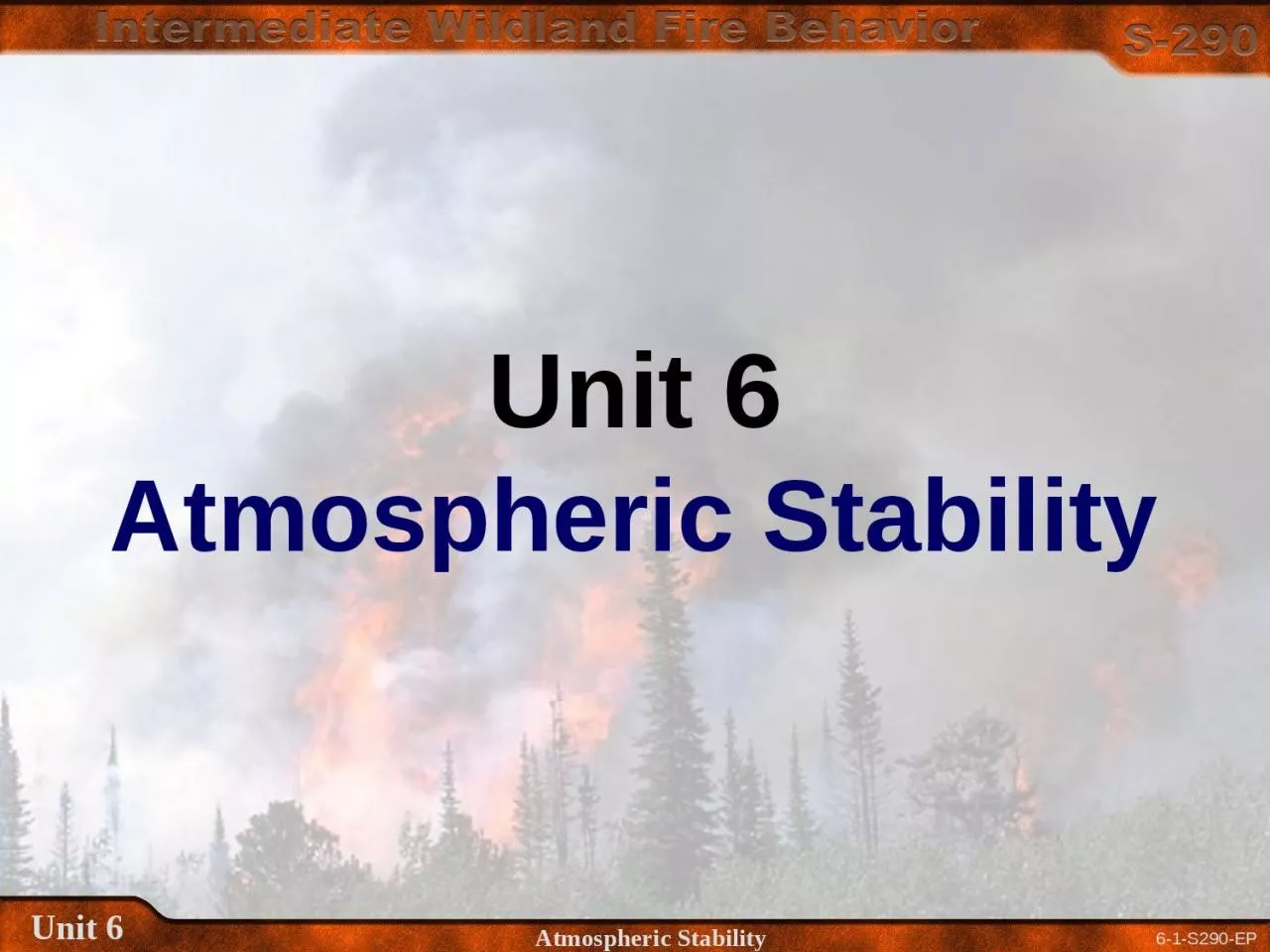 PPT-Unit 6 Atmospheric Stability