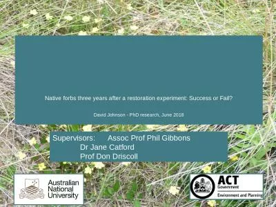 Native forbs three years after a restoration experiment: Success or Fail?