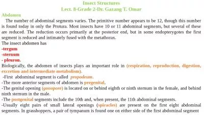 Insect Structures Lect. 8-Grade 2-Dr.