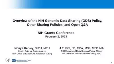 Overview of the NIH  Genomic Data Sharing (GDS