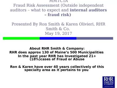 MMTCTA Fraud Risk Assessment (Outside independent auditors – what to expect and