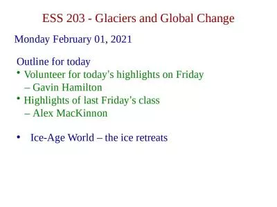 ESS 203 - Glaciers and Global Change