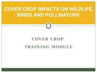 Cover crop  training module