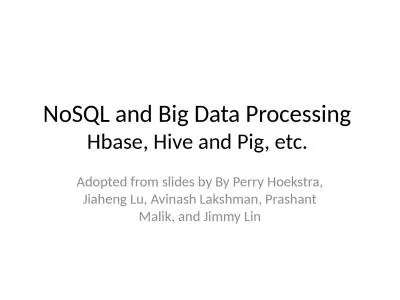 NoSQL   and Big Data Processing