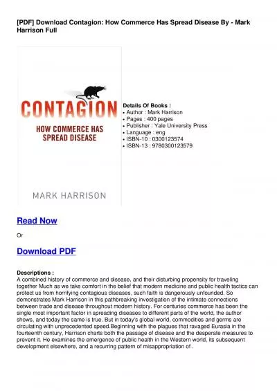 Download [PDF] Contagion: How Commerce Has Spread Disease