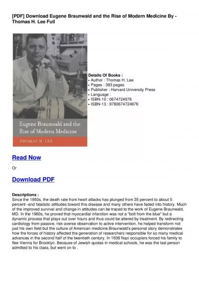 Download [PDF] Eugene Braunwald and the Rise of Modern Medicine