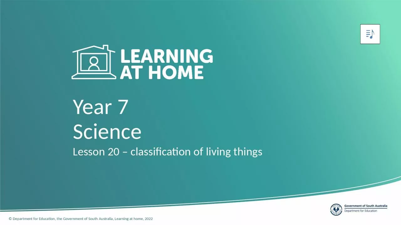 Year 7 Lesson 20 – classification of living things