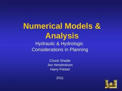 Numerical Models & Analysis