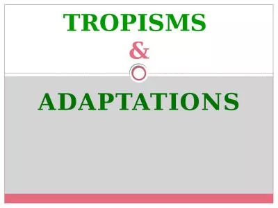 Adaptations TROPISMS  &