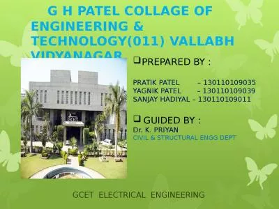 G H PATEL COLLAGE OF ENGINEERING & TECHNOLOGY(011) VALLABH VIDYANAGAR
