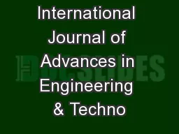 International Journal of Advances in Engineering & Techno