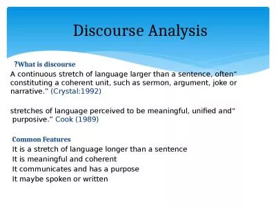 What is discourse?   “A