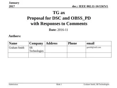 January 2017 TG ax Proposal for DSC and OBSS_PD