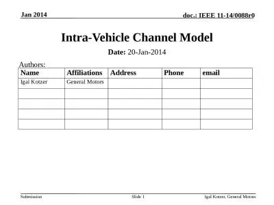 Jan 2014 Igal Kotzer, General Motors