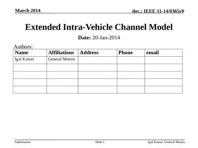 March 2014 Igal Kotzer, General Motors