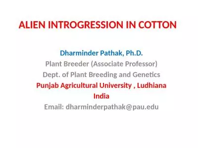 ALIEN INTROGRESSION IN COTTON