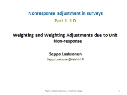 PPT-Nonresponse adjustment