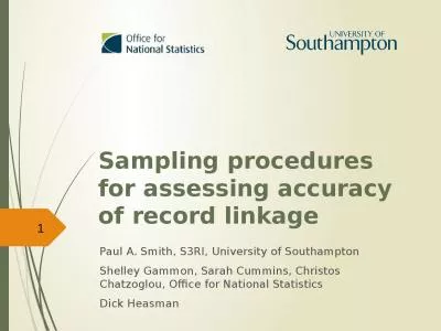 Sampling procedures for assessing accuracy of record linkage