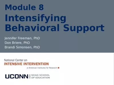 Module 8 Intensifying Behavioral Support