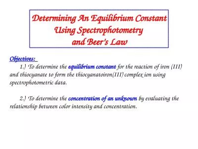 Determining An Equilibrium Constant
