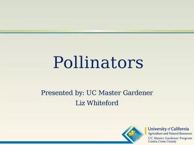 Pollinators Presented by: UC Master Gardener