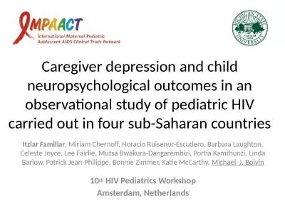 Caregiver depression and child neuropsychological outcomes in an observational study of pediatric H