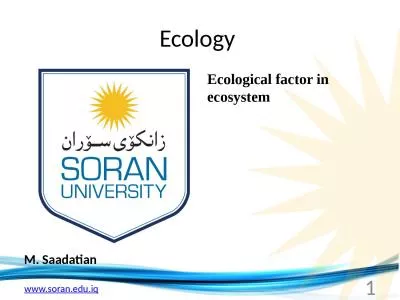 Ecology  M.  Saadatian Ecological factor in ecosystem