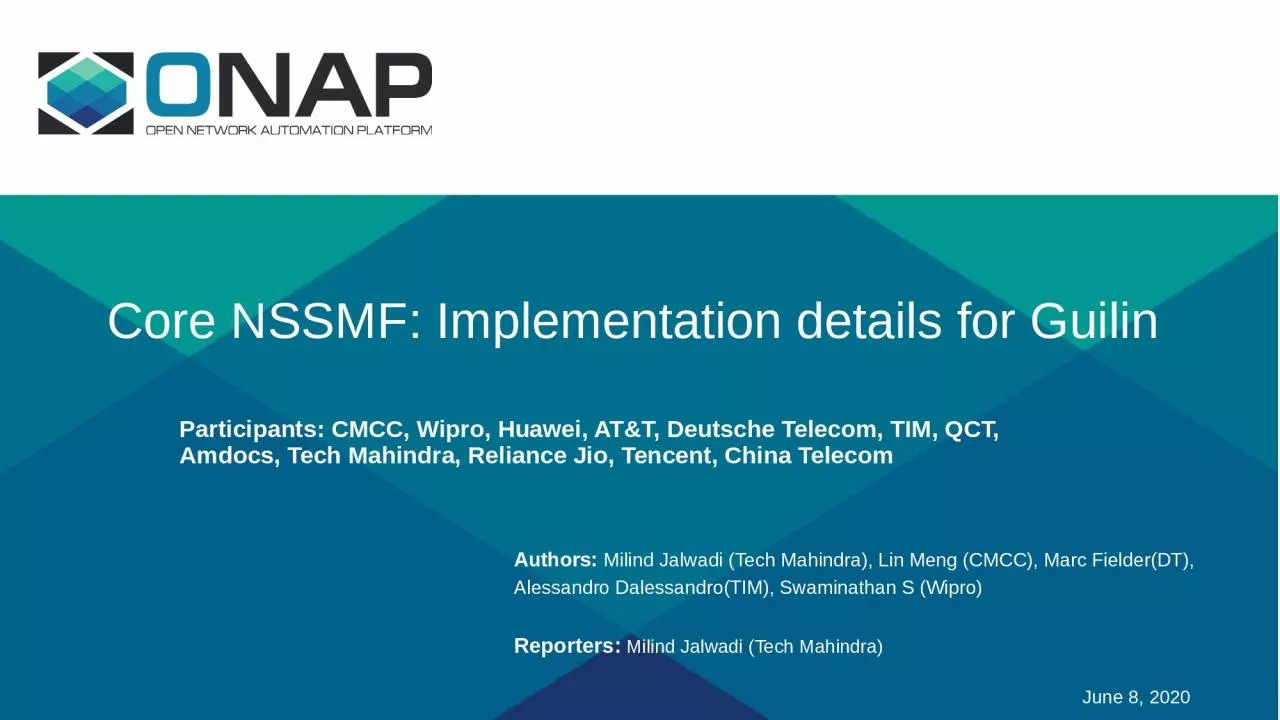 Core NSSMF: Implementation details