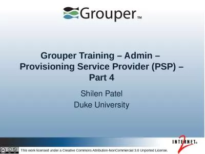 Grouper Training – Admin –  Provisioning Service Provider (PSP) – Part 4