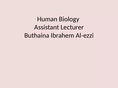 Human Biology  Assistant Lecturer