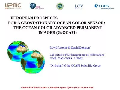 EUROPEAN PROSPECTS                                                FOR A GEOSTATIONARY