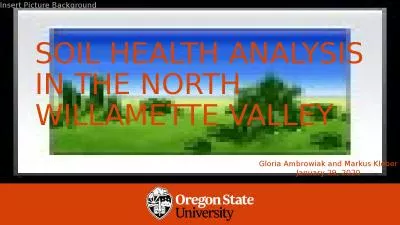 Soil  hEalth  analysis in the north Willamette valley