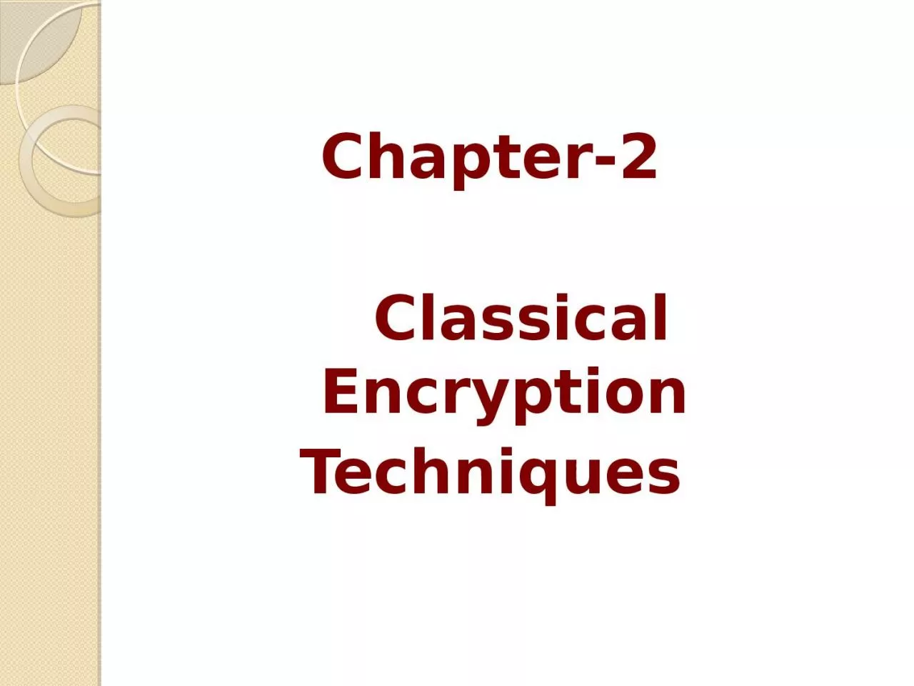 PPT-Chapter-2 Classical Encryption